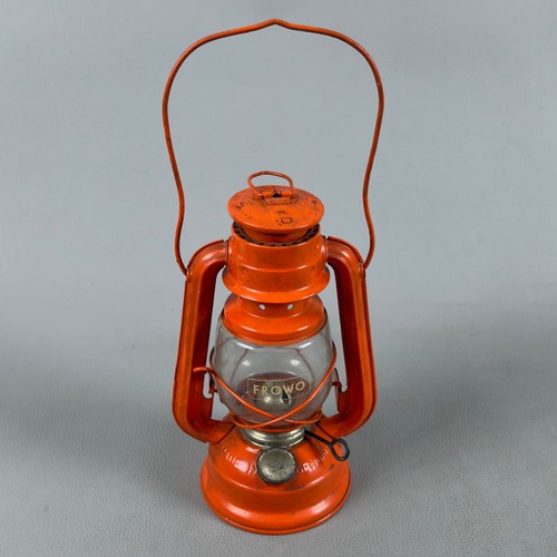 Petroleum lampe metall orange - metall,