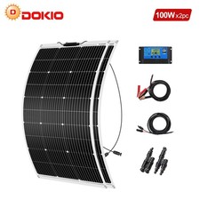 Dokio Leichtes 200W Solarpanel Kit Flexibel - für Haus, Garten & Wohnmobil
