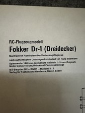 Bauplan RC Fokker Dr-1 Richthofens Dreidecker