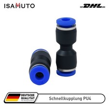 12 Stück Pneumatik Steckverbinder Schlauchverbinder Druckluftverbinder (φ4mm)