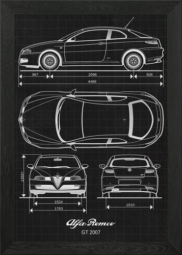 Alfa romeo 2007 gerahmtes - gt,