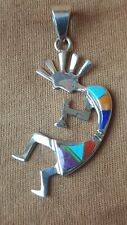Zuni Anhänger Kokopelli, Wendeanhänger Türkis oder Multicolor, Silber, Indianer