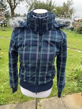 Steeds Reitjacke 176 34 36 Blau Weiß Reiten Kapuze Fell Winterjacke