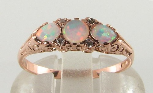 9kt roségold opal diamant - 9k,