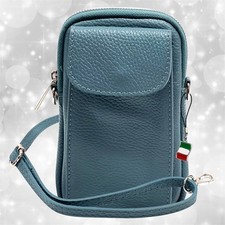 Tasche hellblau Leder klein