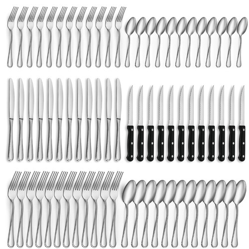 Edelstahl besteck set 72tlg - set, 12