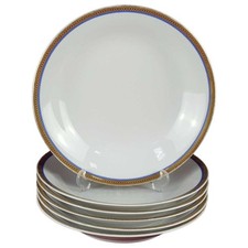 6er Set Suppenteller Seltmann Weiden Vohenstrauß blau gold Rand