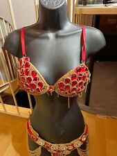 Samba Kostüm aus Brasilien Farben Rot / Kristal/ Perlen und Stein