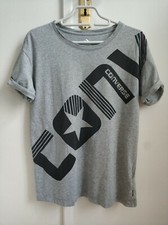 Converse All Stars Damen T-Shirt Top Logo groß Shirt Gr. XS locker grau Oversize