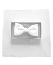 Frack Schleife und Einstecktuch SET Botthof Waffelpiqué weiss