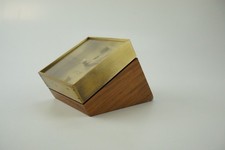 50er Vintage Tischuhr Junghans Astro Quartz Uhr Messing Buffet Kaminuhr 60er