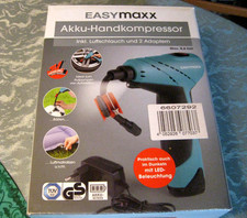 EASYMAXX Akku-Handkompressor inkl. Luftschlauch und 2 Adaptern.  Neu und ovp