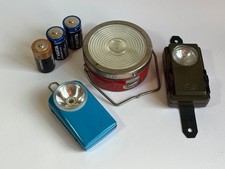 Konvolut 3 alte Taschenlampen Daimon 3333 inkl. Batterien, Daimon 414 u. Wonder