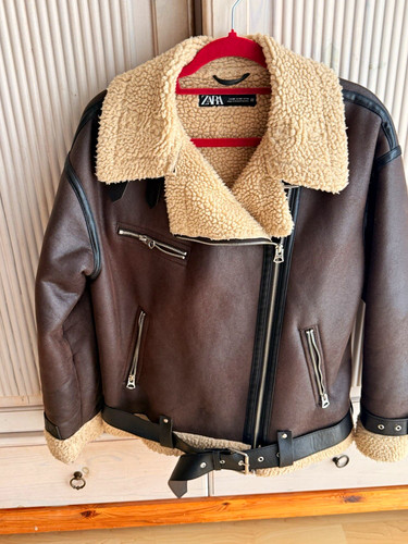 Zara damen bikerjacke braun - zara,