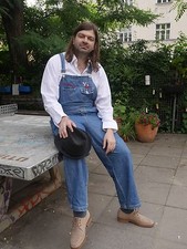 "Mickey Unlimited" M Mouse Latzhose Jeans Comic 90er True VINTAGE Dungarees L