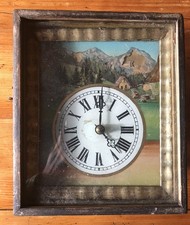 Rahmenuhr Hinterglasbild PHS Philipp Haas & Söhne St. Georgen