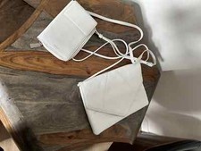 ✅ ROECKL 2-teiliges Set: Leder-Clutch & Handtasche Weiß, wie NEU