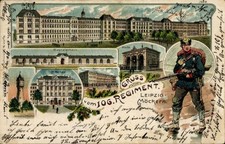 Litho Möckern Leipzig in Sachsen, 10. Regiment, Kaserne, Wache,... - 11471412