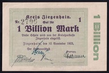Ziegenhain: 1 Billion Mark