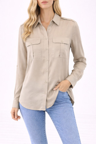 Bluse catnoir beige - bluse, l
