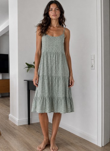 Damen kleid khaki blümchen - damen,