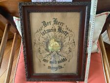 Bild Stickerei mit Bibelspruch alt antik Der Herr ist mein Hirte wertvoller Rahm