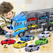 7-in-1 LKW mit Licht und Musik Auto Transporter Kinder Spielzeug ab 2+ Jahre DE