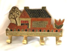 Messing Hakenleiste Wandgarderobe Schlüsselleiste Vintage Landhaus