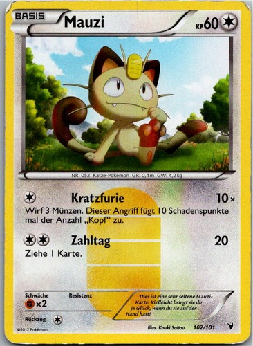 Pokémon mauzi 102 101 - holo,