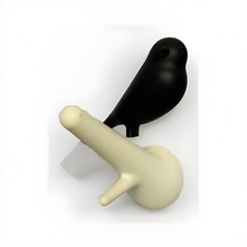 Qualy Garderobenhaken Vögel Spatzen 3er-Set weiß/schwarz