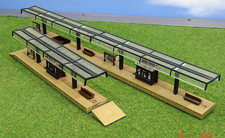 VOLLMER Spur N 7538 3-teiliger Bahnsteig mit Glasdach  | B295