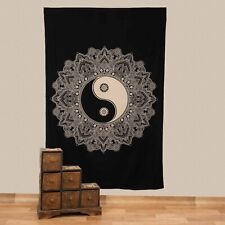 Wandteppich Tagesdecke Ying & Yang Deko Tuch Indien Mandala ca. 200 x 135 cm Goa