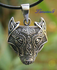 Amulett Fenris Wolf Schmuckanhänger aus 925er Sterling Silber  inkl. Band