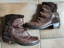 Damen Stiefeletten Leder glatt+rau, FLY London,Braun, Größe  40, Gebraucht