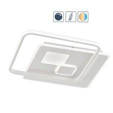 Wofi LED Deckenleuchte Weiß 48cm 43,5W 3500lm 2700K-5500K Dimmbar Fernbedienung