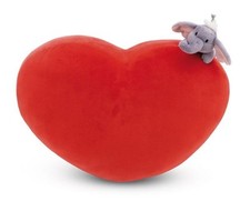 NICI KUSCHELKISSEN KISSEN HERZFÖRMIG  MIT ELEFANT 27 x 42 x 15 CM NEU