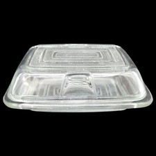 Arcoroc Butterdose mit Deckel Glas Muster France Arcopal Vintage 70er Jahre Zwei