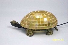 Glas- Mosaik Tisch-Deko-Leuchte Kugel Zylinder Schildkröte Ufo Dekolampe E14