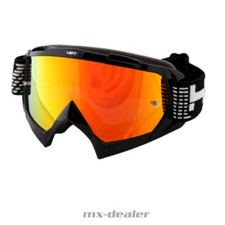 HP7 MX Enduro Brille Crossbrille Schwarz rot verspiegelt Motocross Downhill BMX