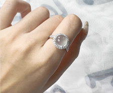 Ring mit natürliche Jade, silber, handgefertigt