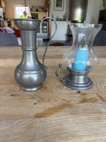 Zinn windlicht und - zinn, krug
