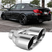 60MM Chrom Auspuffblende Endrohr Edelstahl Doppelrohr Auspuff für 5ER F10 M5 F11