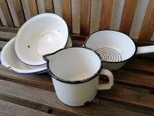 Emaille Konvolut, weiß 4 tlg