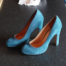 High Heel Pumps Aldo türkisblau Petrol Wildleder Suede hoher Absatz in Größe 7