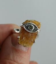 Edelstein Ring  Böser Blick Größe 56 natürlicher Kyanit orange Sterling Silber