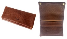 Leder Tabak Beutel Tasche Drehertasche Feinschnitt Rollbeutel Magnet Druck Knopf