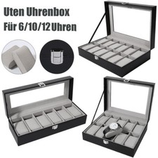 Uhren Uhrenbox Uhrenkoffer PU Leder Uhrenkasten Aufbewahrungs Uhrenvitrine
