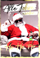 Kurt Eulzer lustige Weihnachts- Karte cooler Weihnachtsmann witzige Weihnachten