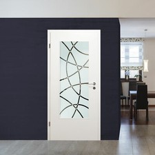 Glaseinsatz für Holztür, Innentürverglasung, Klarglas Sandstrahldekor LAS-362-F2