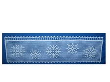 Häkelgardine Winter Weihnacht Kleine Eiskristalle - 5er, 1 Stück, weiß